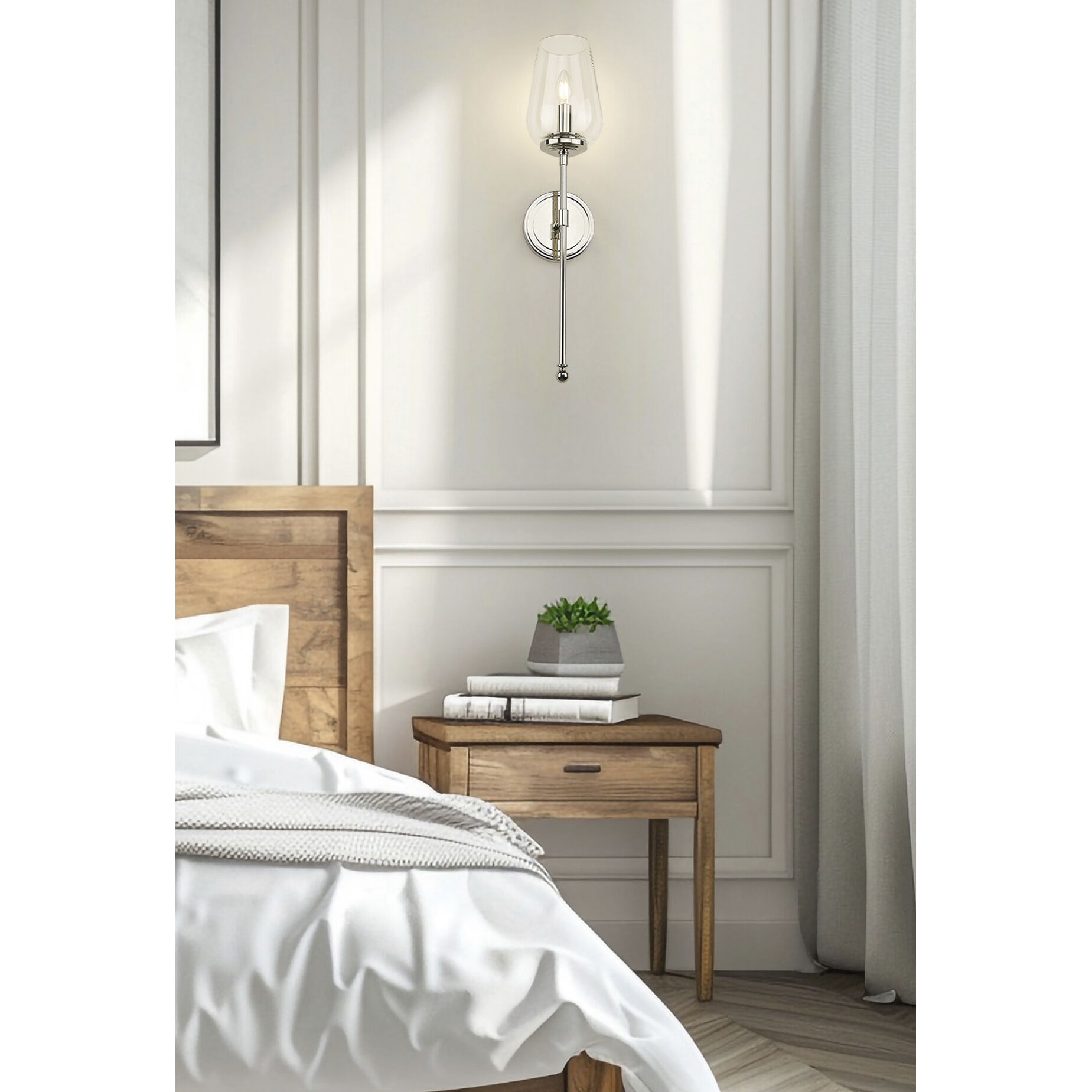 Dominique Wall Sconce Wall Light in Polished Nickel