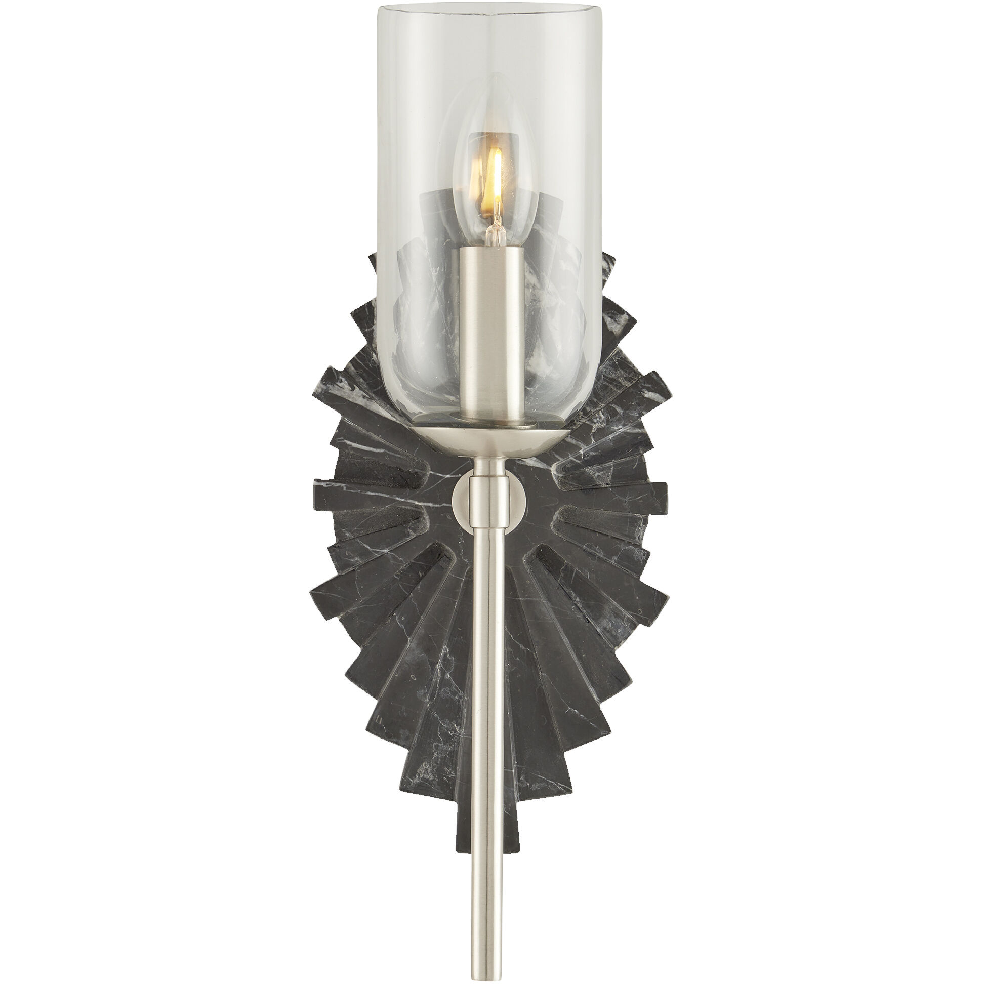 Benthos 1 Light 6 inch Black and Nickel and Clear Bath Sconce Wall Light