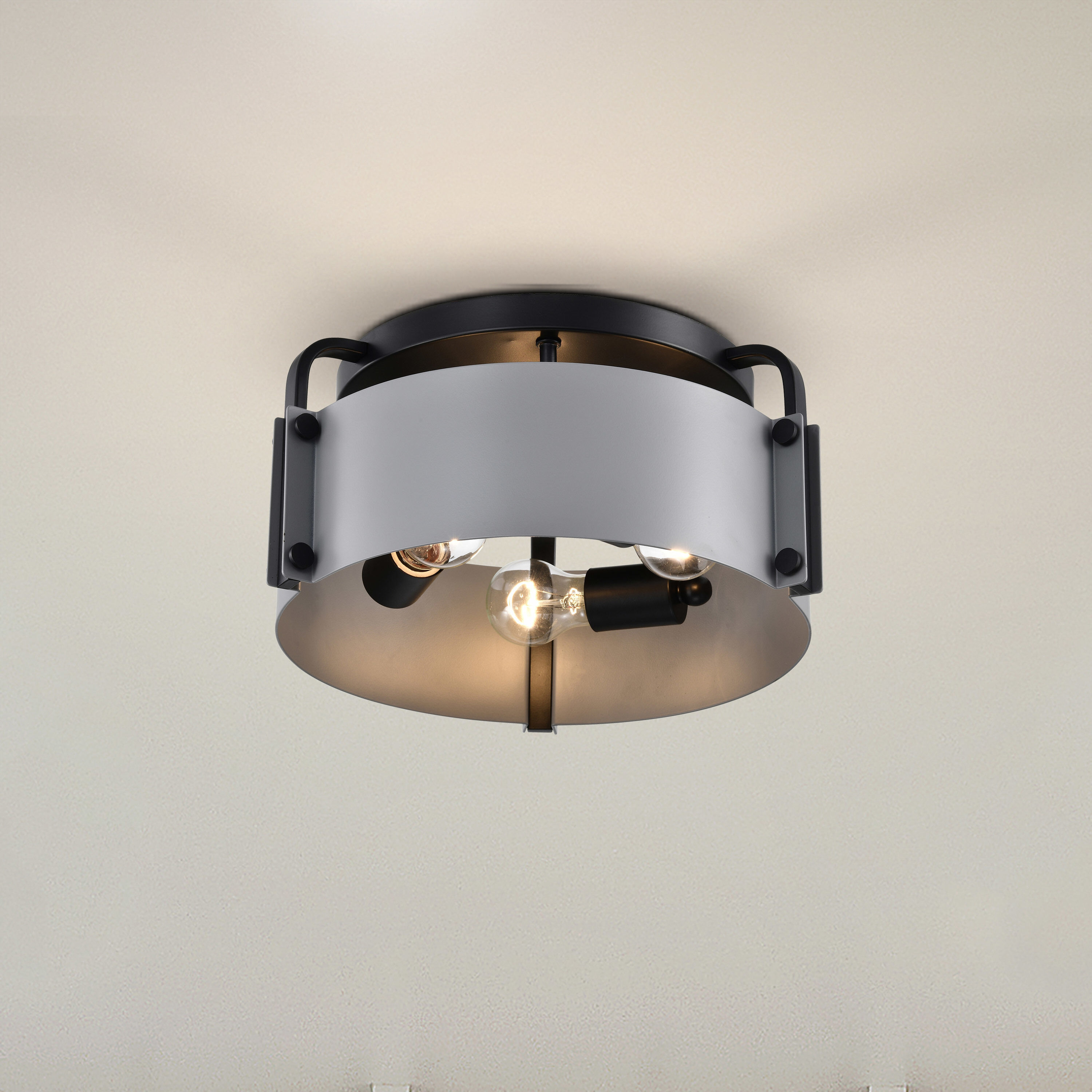 Altos 3 Light 14 inch Matte Gray Semi Flush Mount Ceiling Light