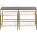 Carrick 52 X 15 inch Dark Brown with Brass and Clear Nesting Console Table, Set of 3