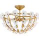 Azalea 4 Light 20.25 inch Distressed Brass Semi-flush Mount Ceiling Light