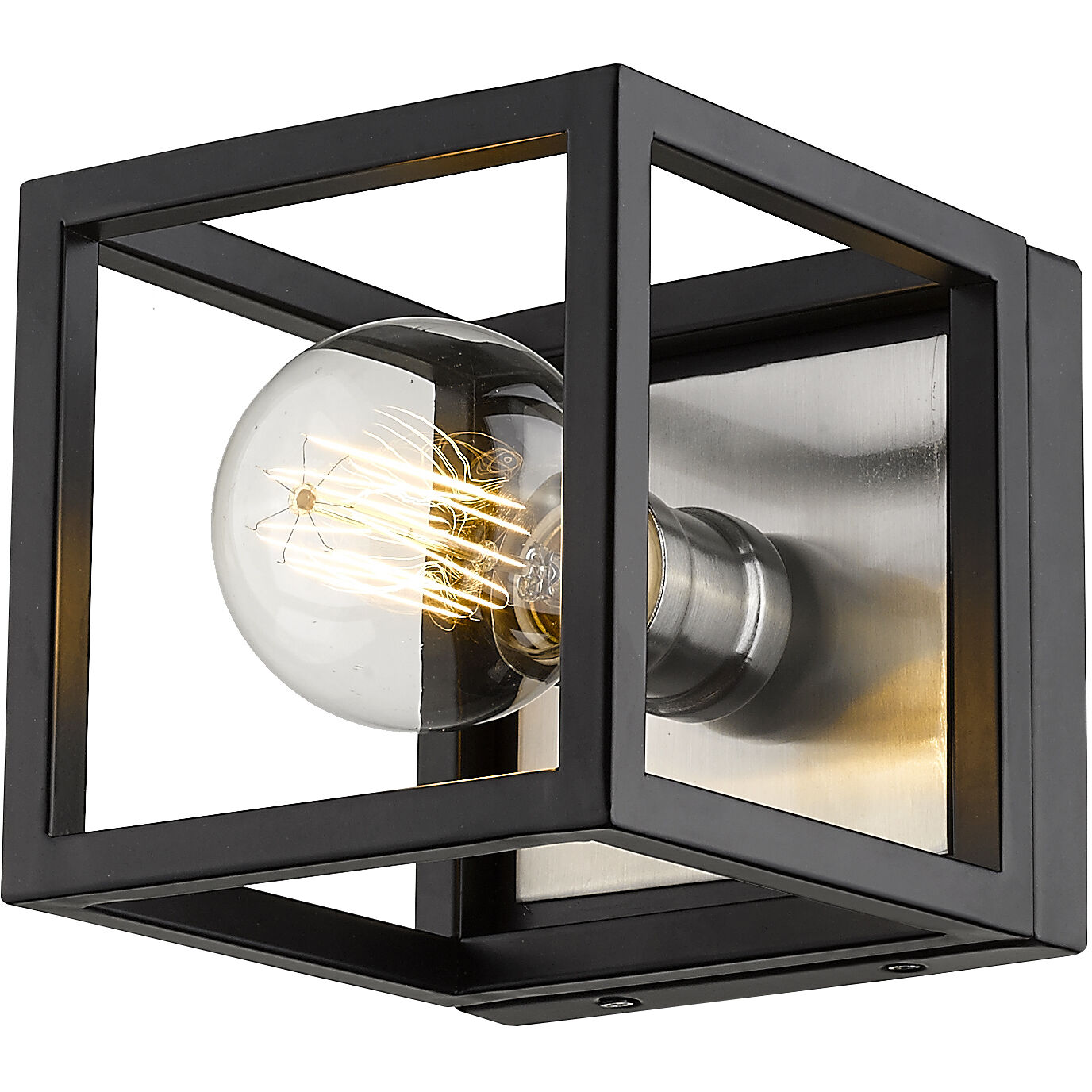 Kube 1 Light 5.75 inch Matte Black and Brushed Nickel Wall Sconce Wall Light