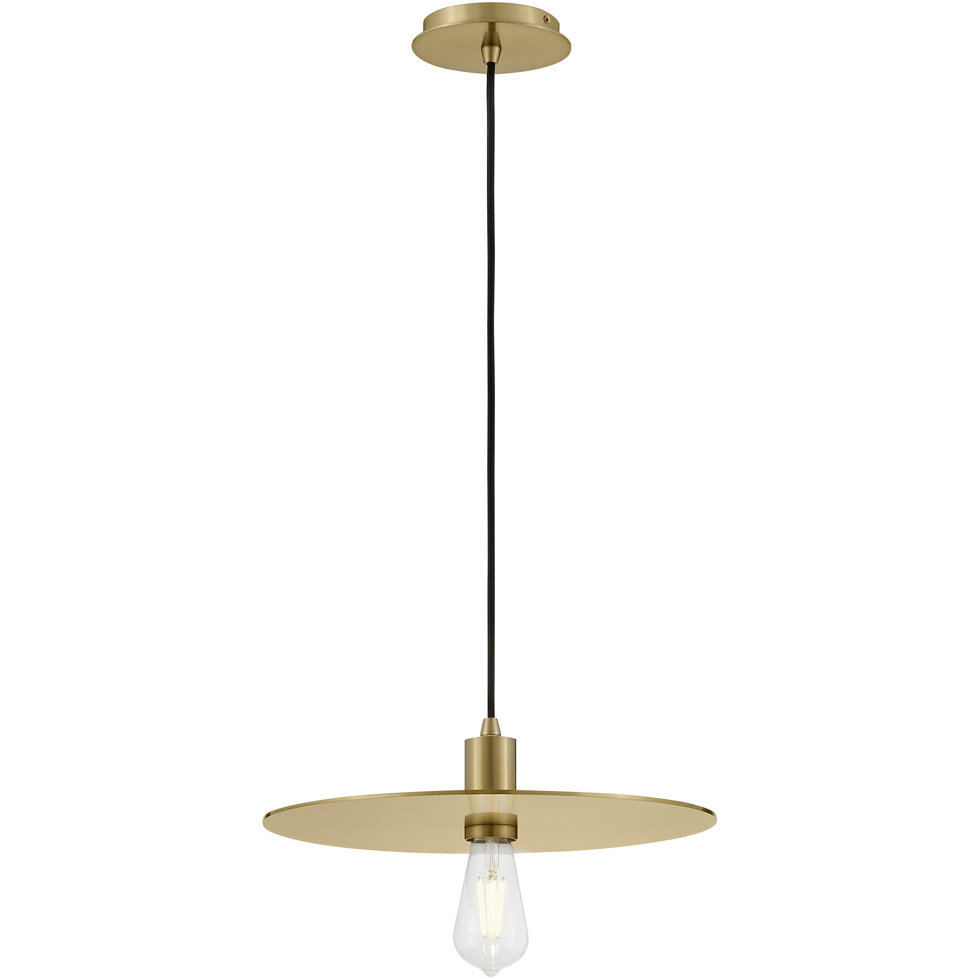 Lulu LED 15 inch Lacquered Brass Pendant Ceiling Light, Semi-Flush Mount