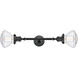 Franklin Restoration Olean LED 7 inch Matte Black Bath Vanity Light Wall Light in Clear Glass, Franklin Restoration
