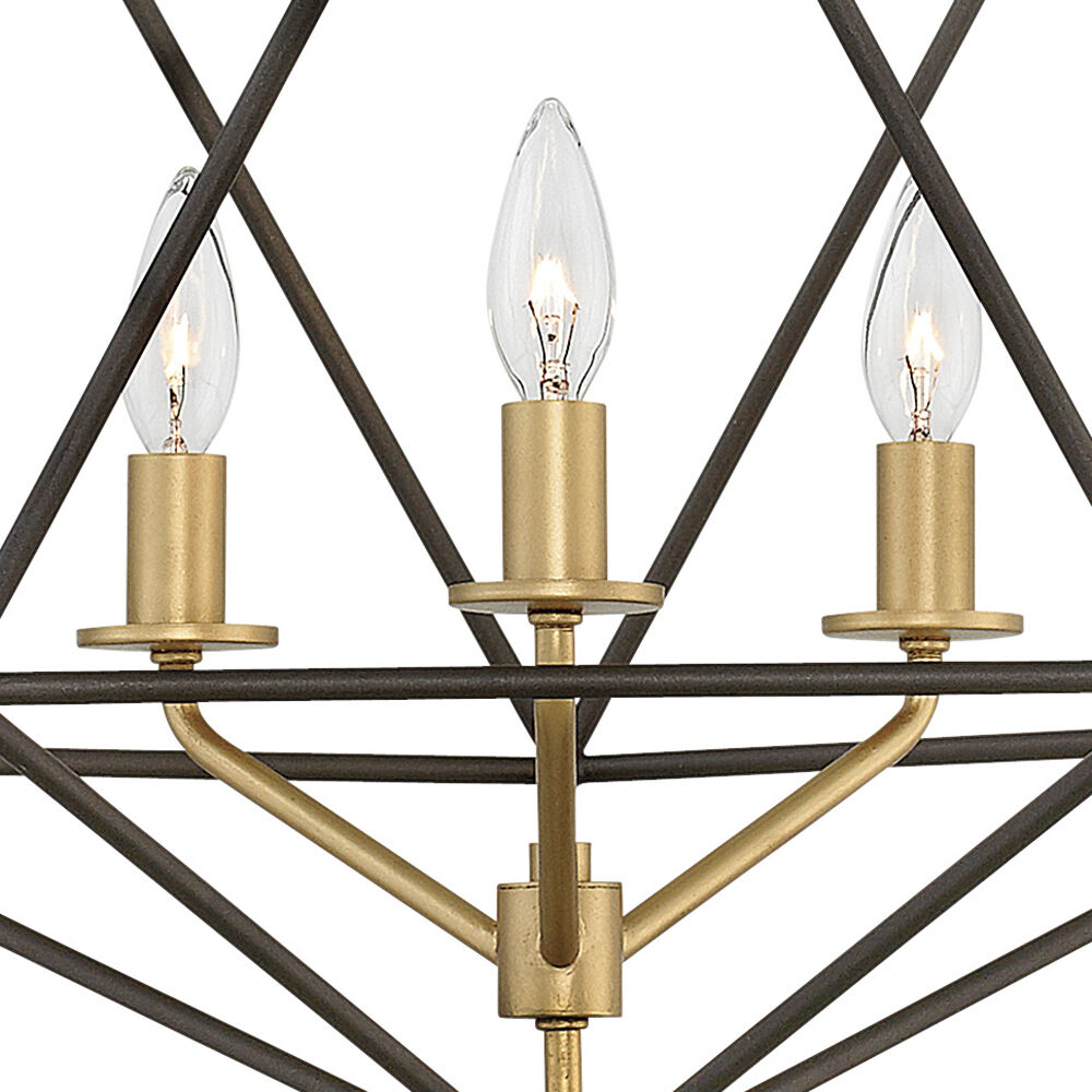 Astrid 3 Light 20 inch Metallic Matte Bronze with Deluxe Gold Indoor Chandelier Ceiling Light