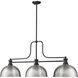 Melange 3 Light 52 inch Matte Black Billiard Ceiling Light in Brushed Nckel Metal and Glass