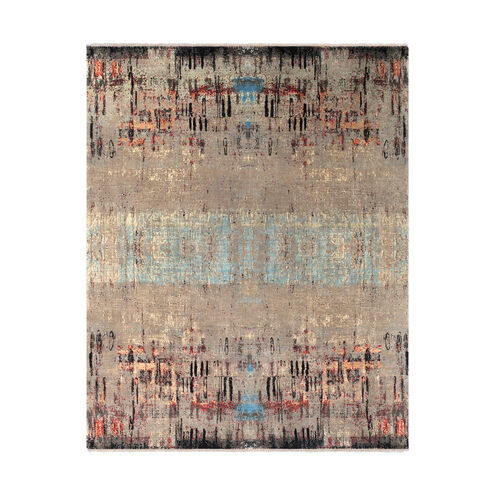 Colaba 120 X 96 inch Camel/Aqua/Tan/Butter/Peach/Rust/Coral/Black Rugs, Wool and Silk