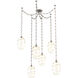 Ellisse 6 Light 15.5 inch Beige Silver Swag Multi-Pendant Ceiling Light in Optic Rib Amber, Diamond Chain