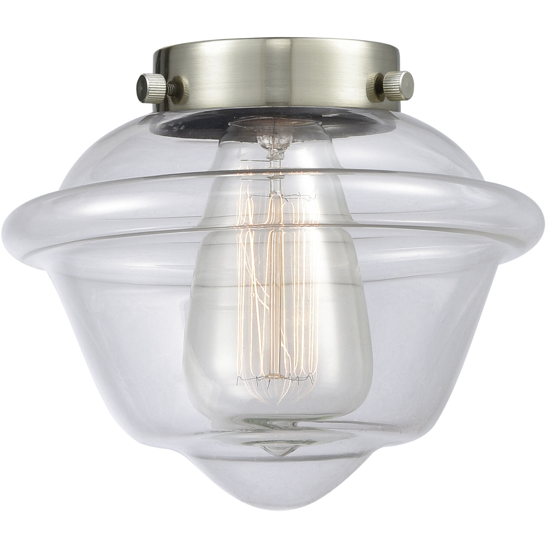 Franklin Restoration Oxford LED 7.5 inch Brushed Satin Nickel Mini Pendant Ceiling Light in Clear, Franklin Restoration