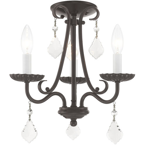 Daphne 3 Light 14 inch English Bronze Mini Chandelier Ceiling Light