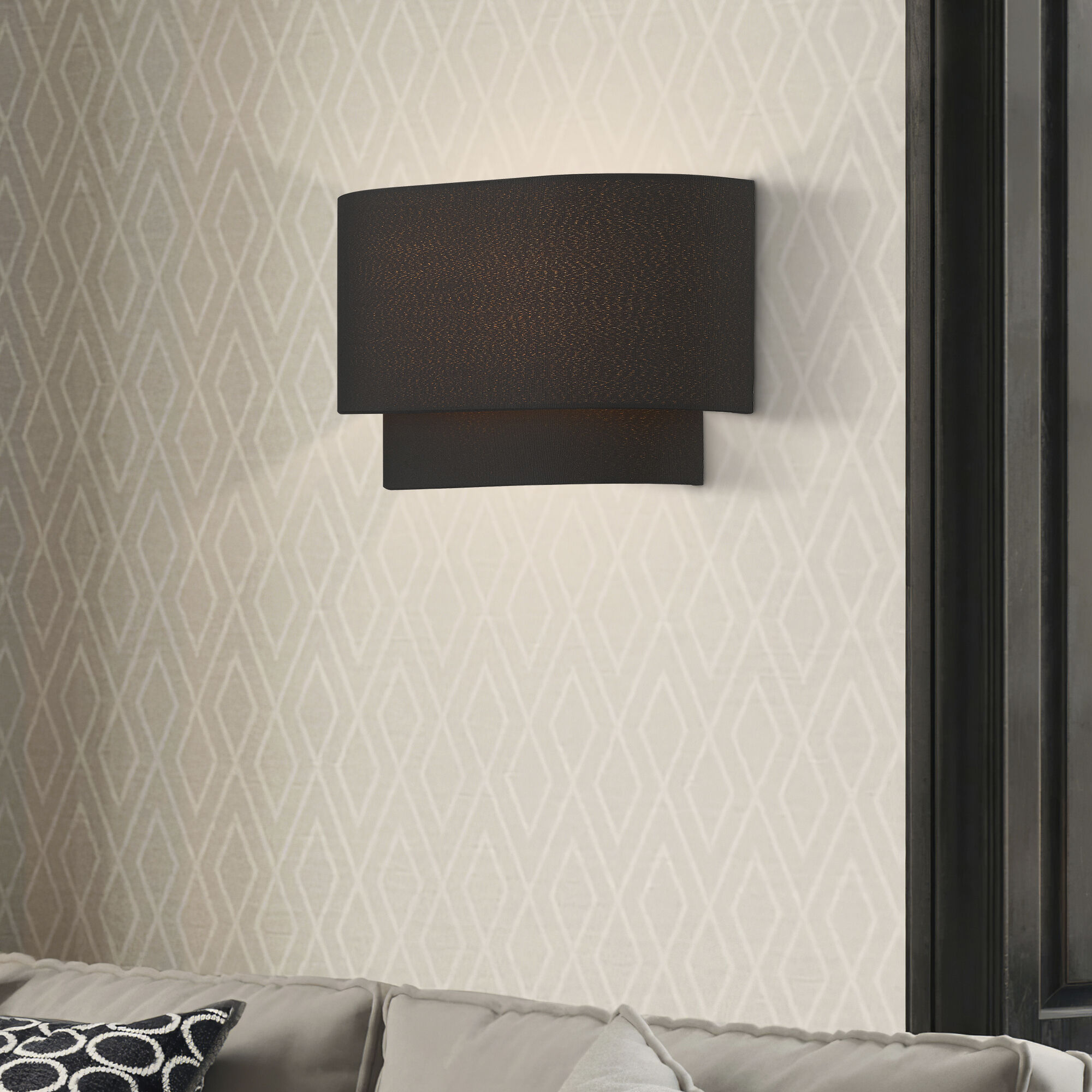 Jefferson 3 Light 12 inch Black Semi-Flush Mount Ceiling Light