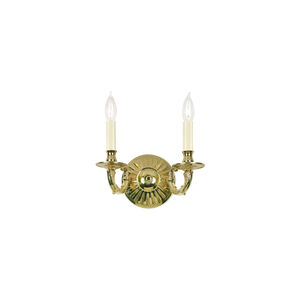San Clemente 2 Light 12 inch Polished Brass Wall Sconce Wall Light