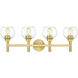 Sutton 4 Light 31.5 inch Brushed Gold Vanity Wall Light