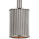 Corrugated Steel 1 Light 6 inch Weathered Zinc with Polished Nickel Mini Pendant Ceiling Light