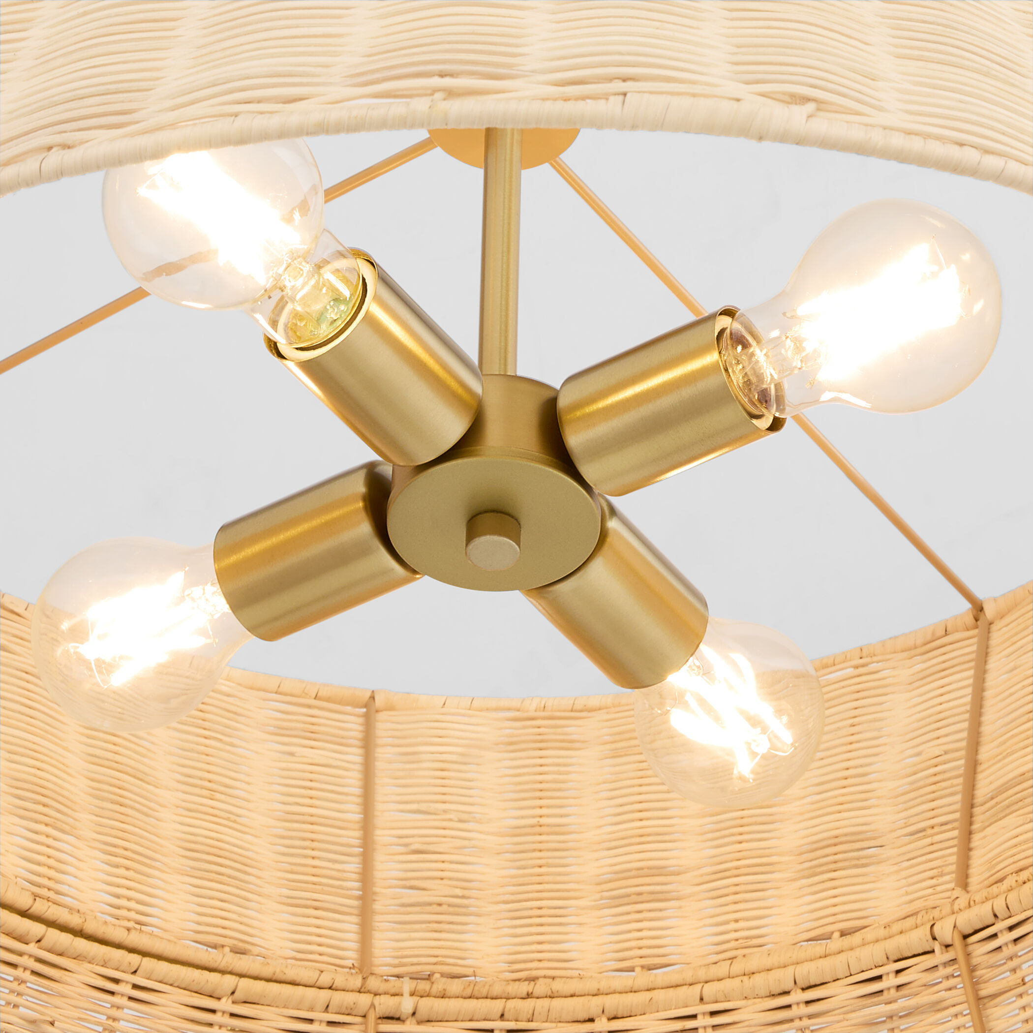 Fairview 4 Light 24.5 inch Brushed Brass Pendant Ceiling Light
