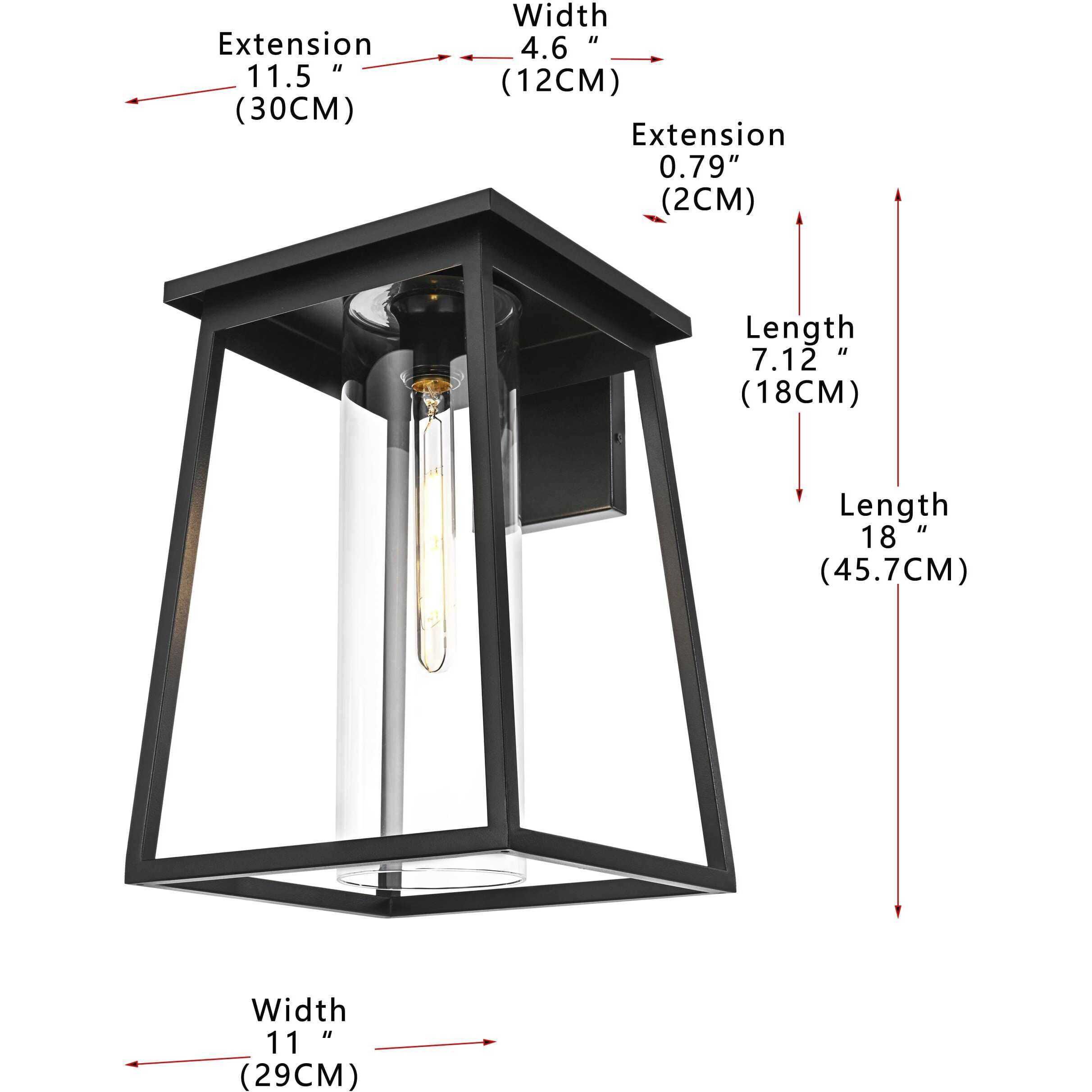Lambert 1 Light 18 inch Black Outdoor Wall Sconce