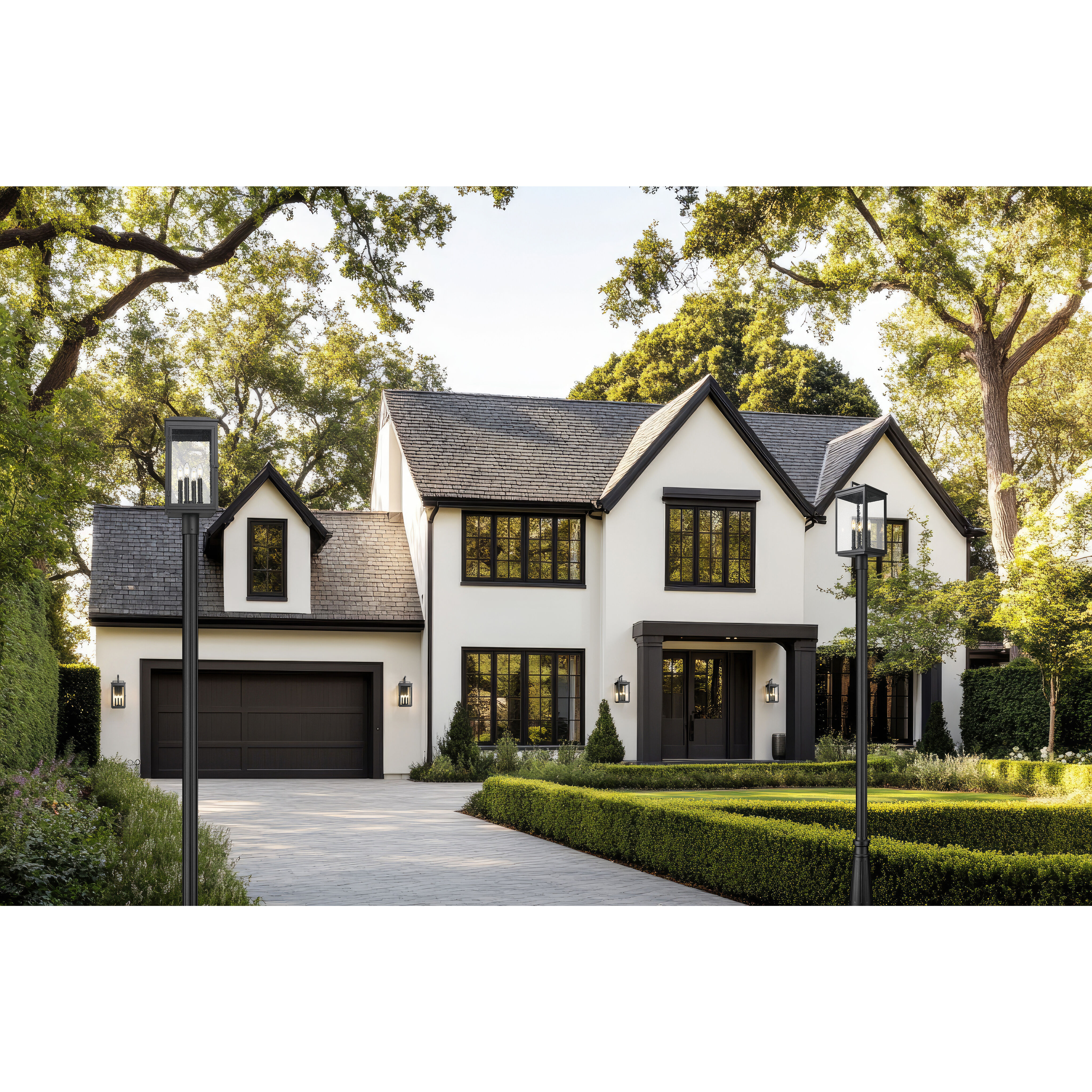 Hartwell 4 Light 116.75 inch Sand Black Outdoor Post Mounted Fixture