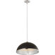 Landry 1 Light 20 inch Matte Black and Chrome Pendant Ceiling Light