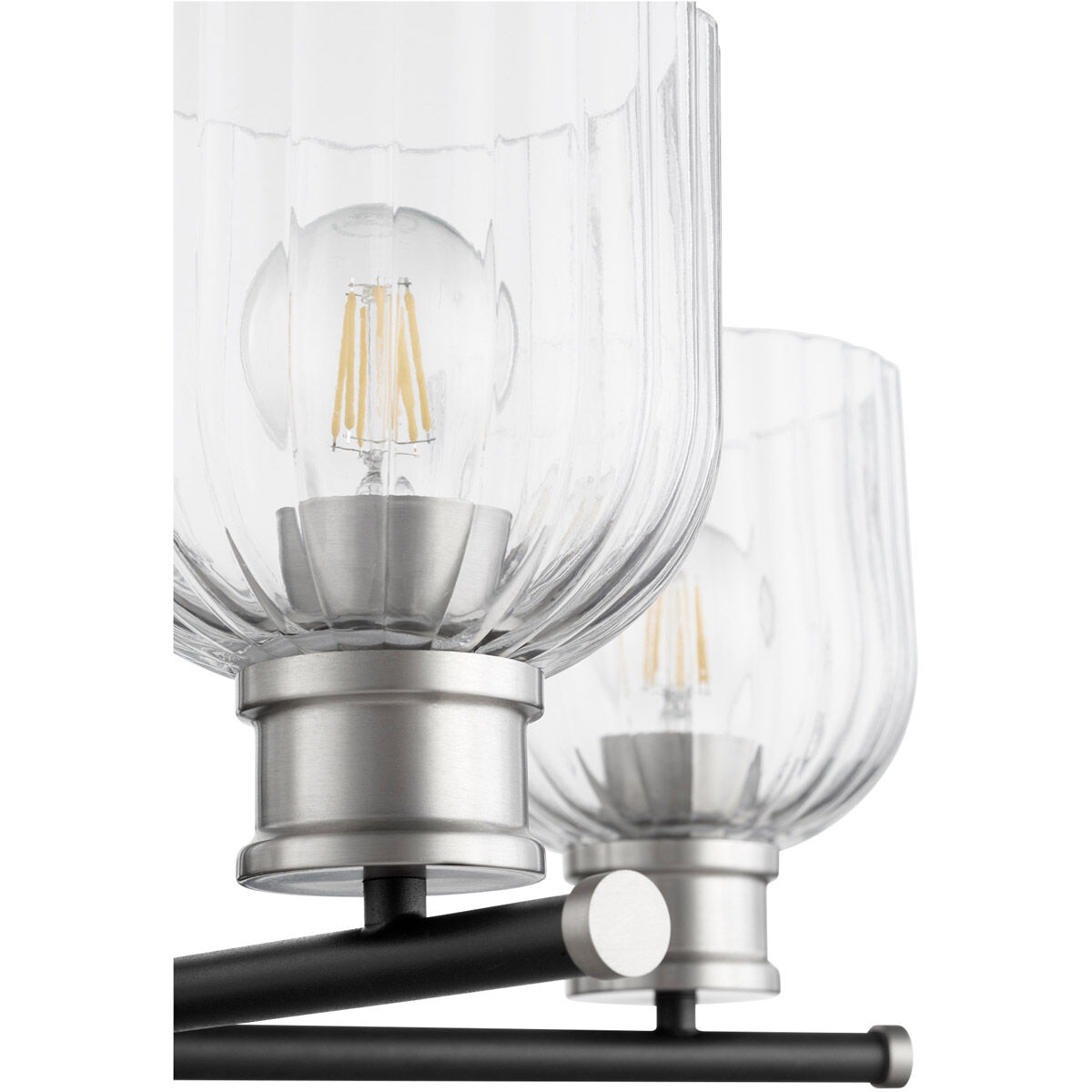 Monarch 5 Light 26 inch Noir and Satin Nickel Chandelier Ceiling Light