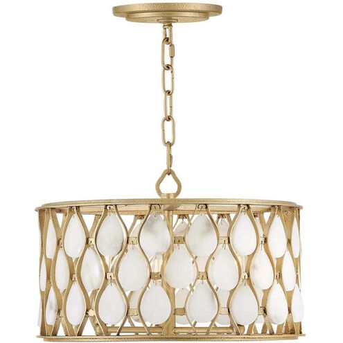 Estie 3 Light 16 inch Piastra Gold Semi-flush Mount Ceiling Light