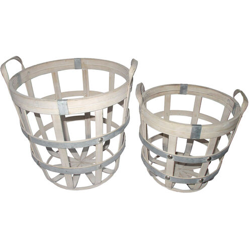 Round 14.1 X 13.2 inch Basket, Set of 2