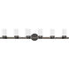 Manhattan 6 Light 47.5 inch Black Chrome with Polished Chrome Accents Vanity Sconce Wall Light in Polished Black Chrome