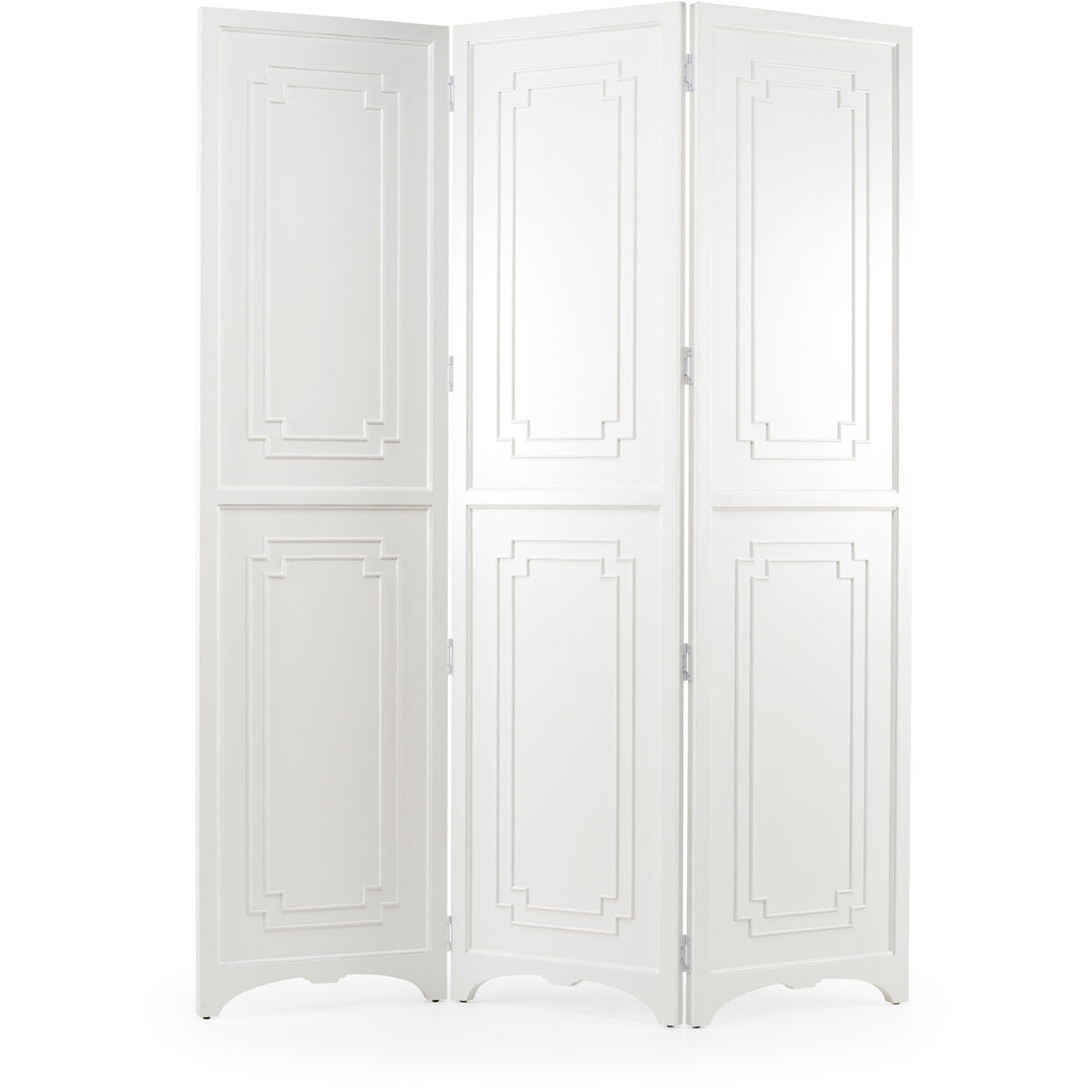 Wildwood 84 inch White/Black/Gray 3 Panel Screen