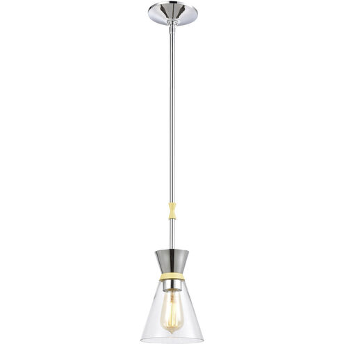 Modley 1 Light 6 inch Polished Chrome with Yellow and Clear Mini Pendant Ceiling Light
