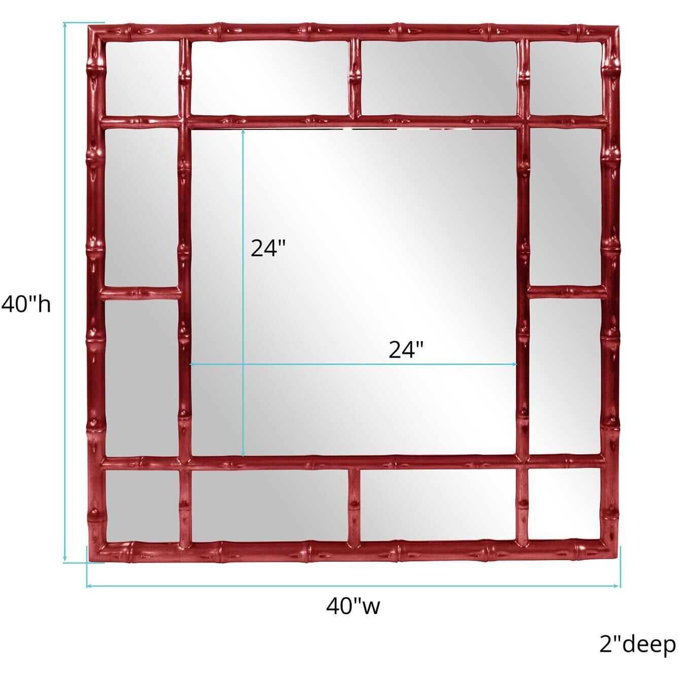 Bamboo 40 X 40 inch Burgundy Mirror