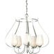 Flora 5 Light 22.2 inch Sterling Chandelier Ceiling Light in Opal, 5 Arm
