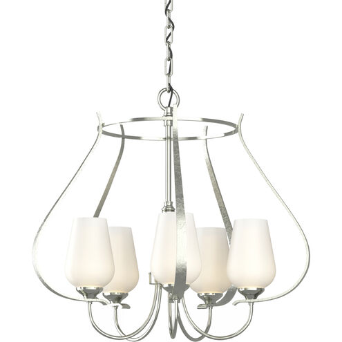 Flora 5 Light 22.2 inch Sterling Chandelier Ceiling Light in Opal, 5 Arm