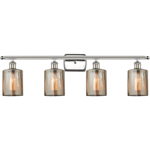 Ballston Cobbleskill LED 36 inch Polished Nickel Bath Vanity Light Wall Light in Mercury Glass, Ballston