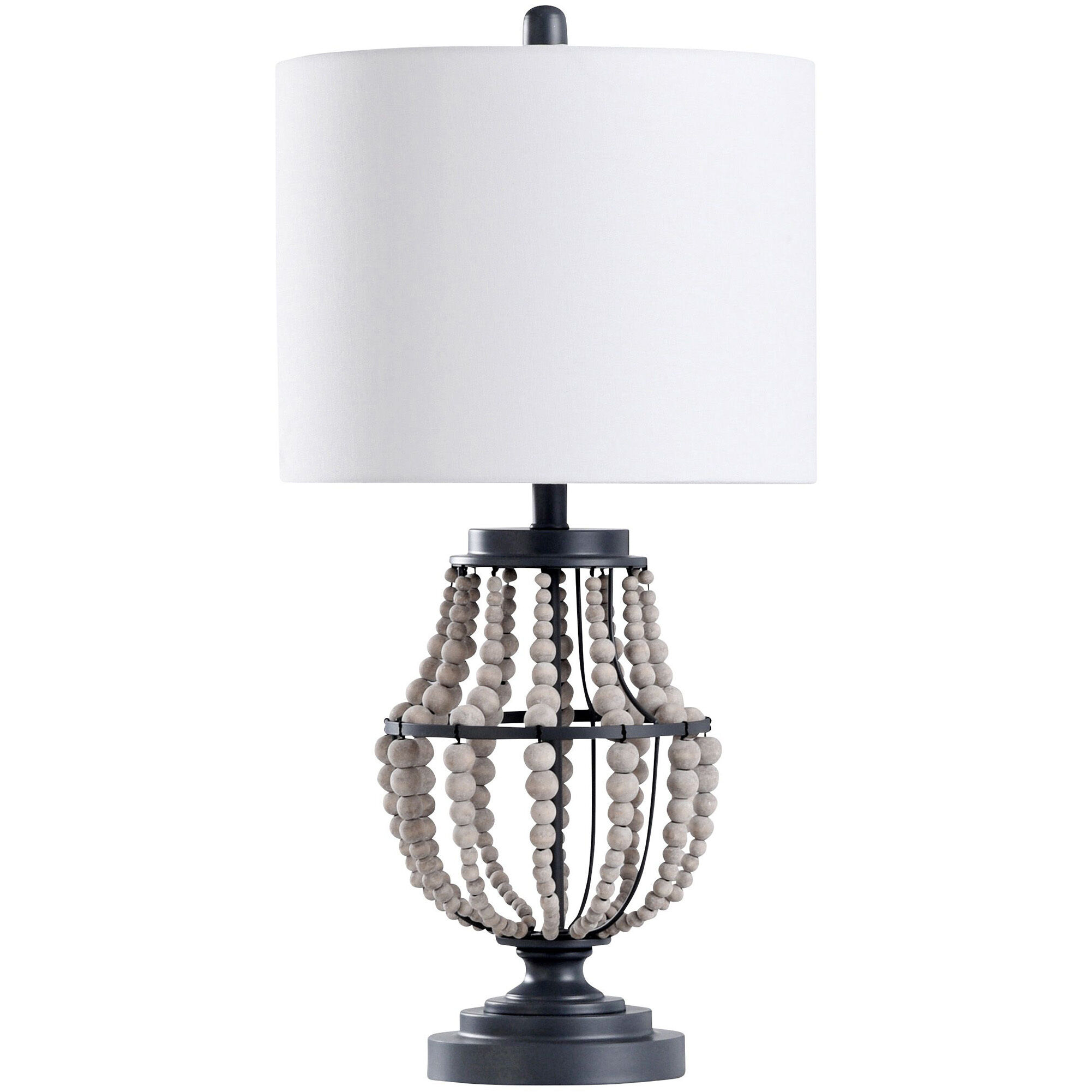 Natural Drape 26 inch 100 watt Black Brushed Table Lamp Portable Light