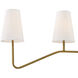 Modern 4 Light 40 inch Natural Brass Linear Chandelier Ceiling Light