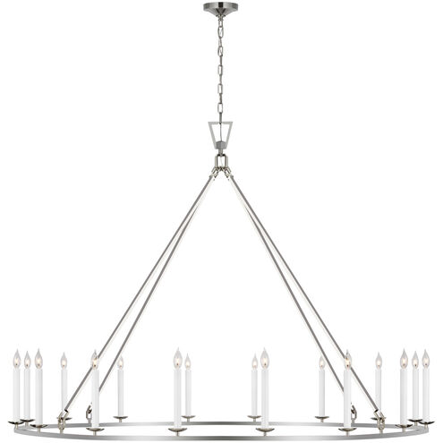 Chapman & Myers Darlana6 LED 73 inch Polished Nickel Single Ring Chandelier Ceiling Light, Grande