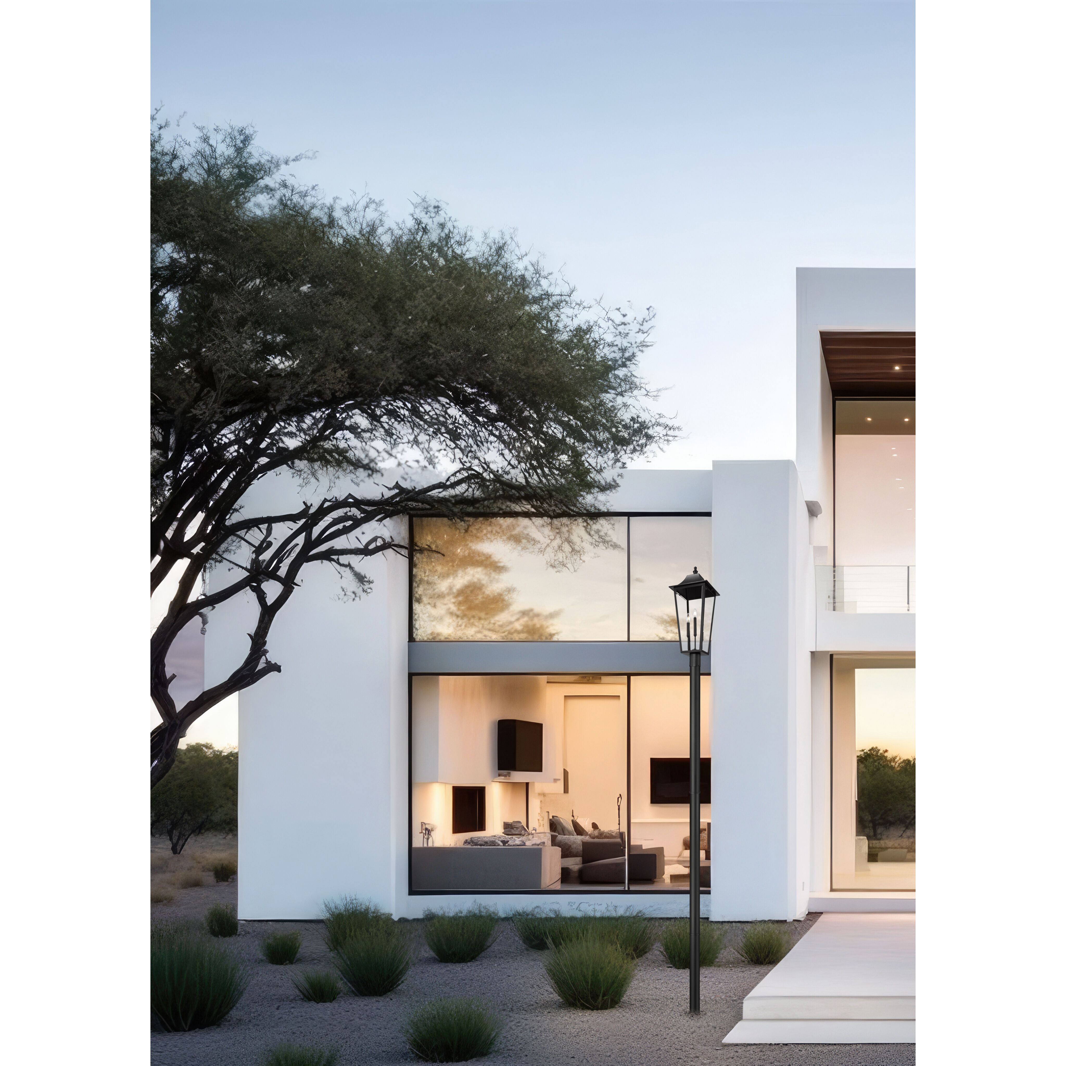 Gannon 3 Light 149.5 inch Black Outdoor Post Mounted Fixture in G9