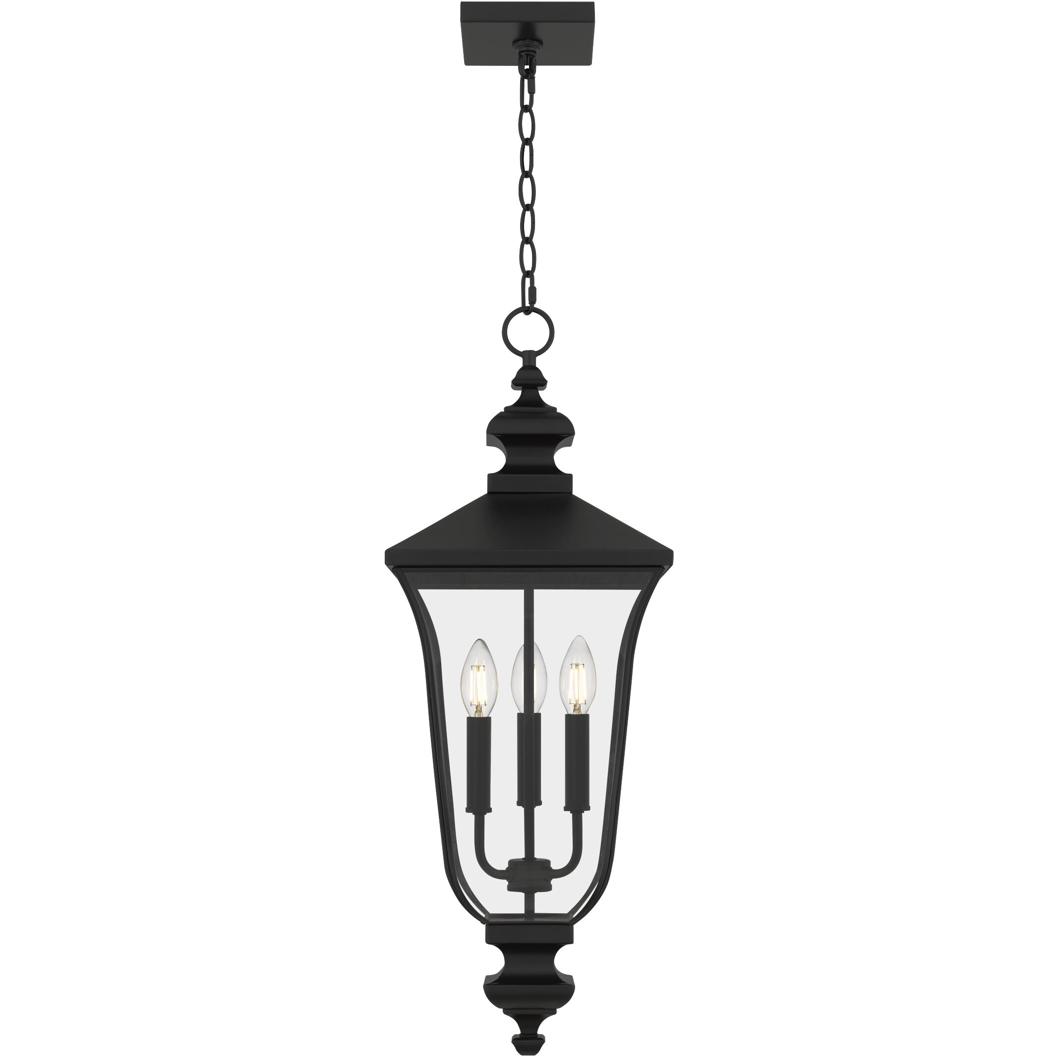 Farley 3 Light 9.75 inch Matte Black Outdoor Hanging Lantern