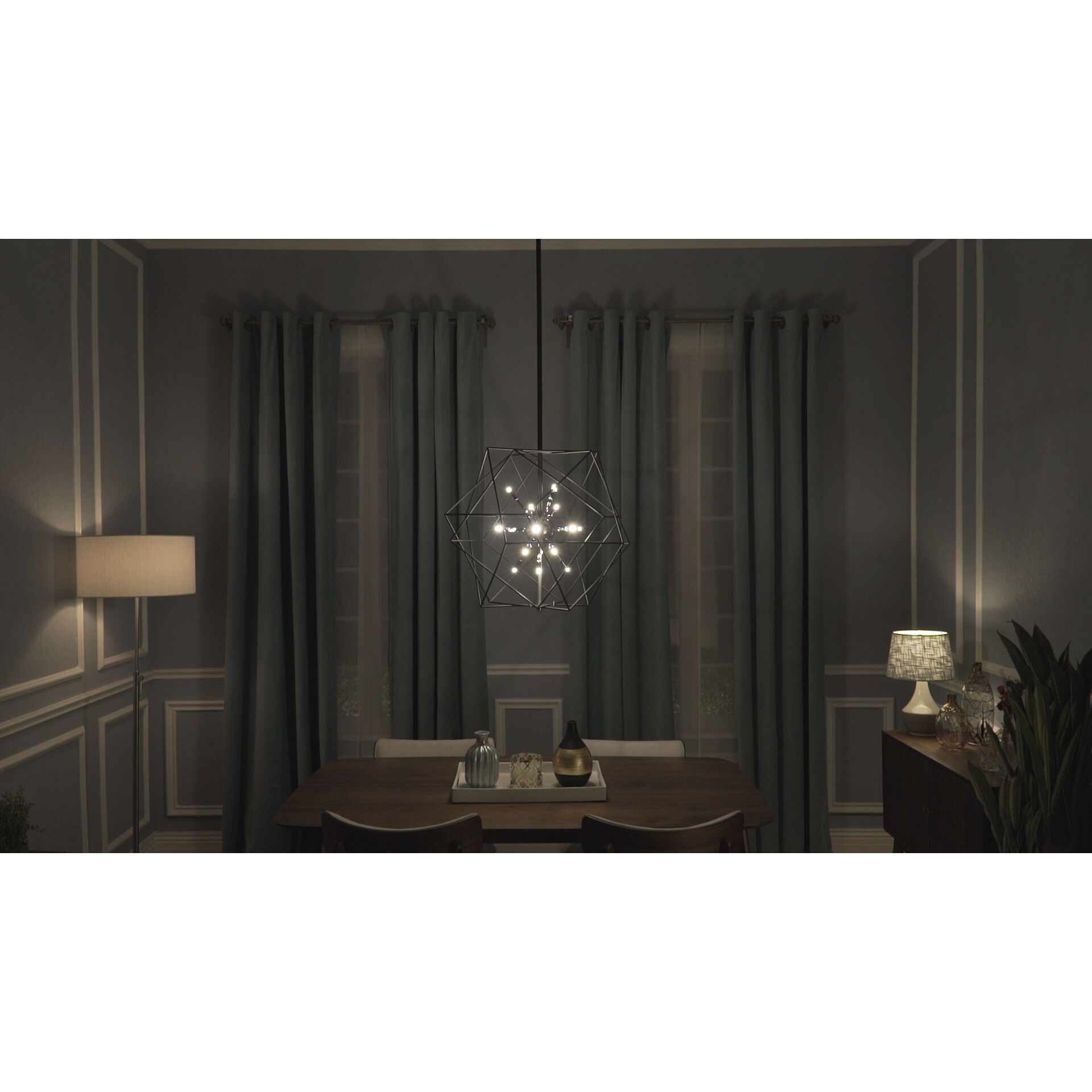 Rubic LED LED 20.5 inch Black and Polished Chrome Single Pendant Ceiling Light