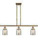 Ballston Bell 3 Light 36 inch Brushed Brass Island Light Ceiling Light