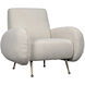 Hera Antique Brass and Off White fabric Occasional Chair