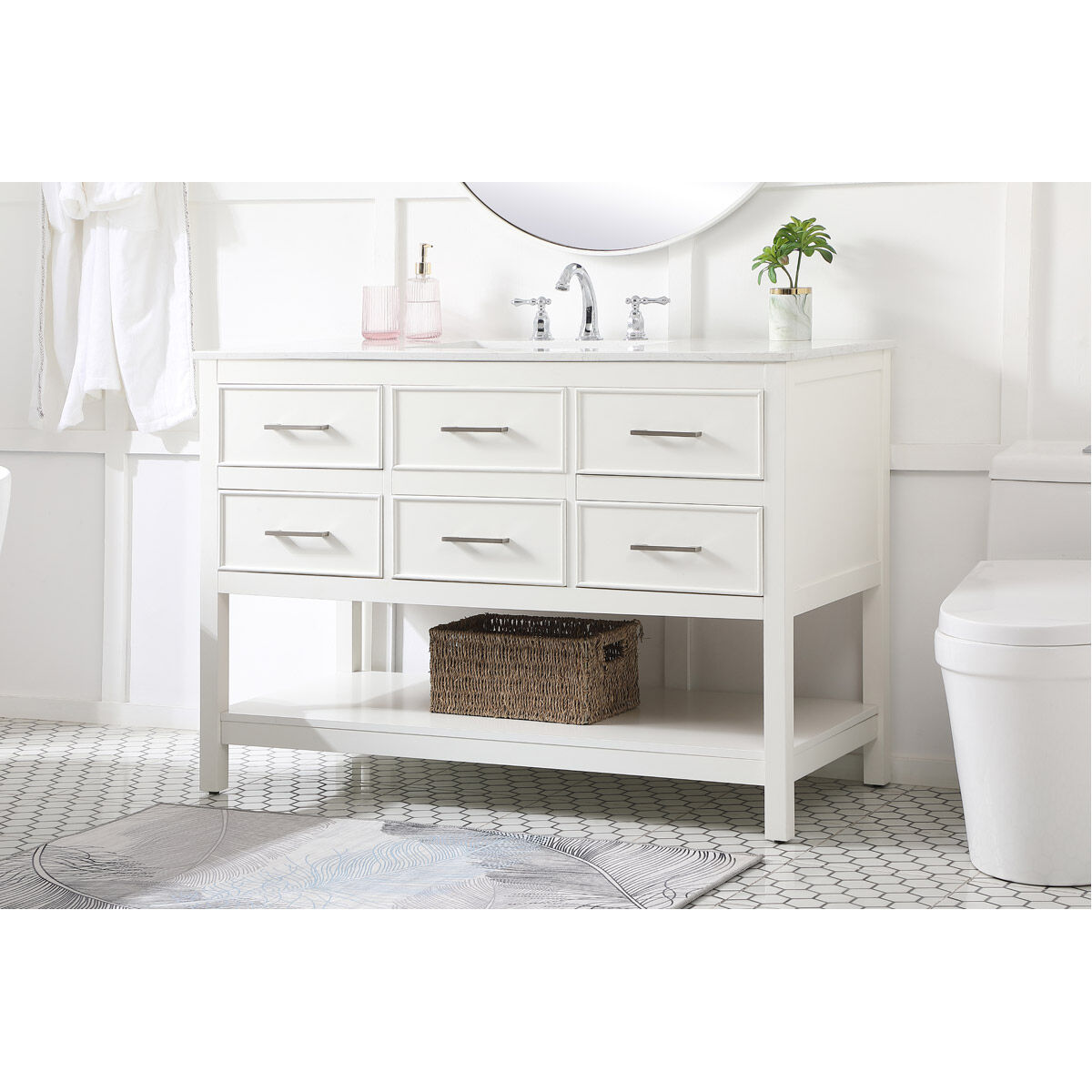 Sinclaire 48 X 22 X 34 inch White Vanity Sink Set