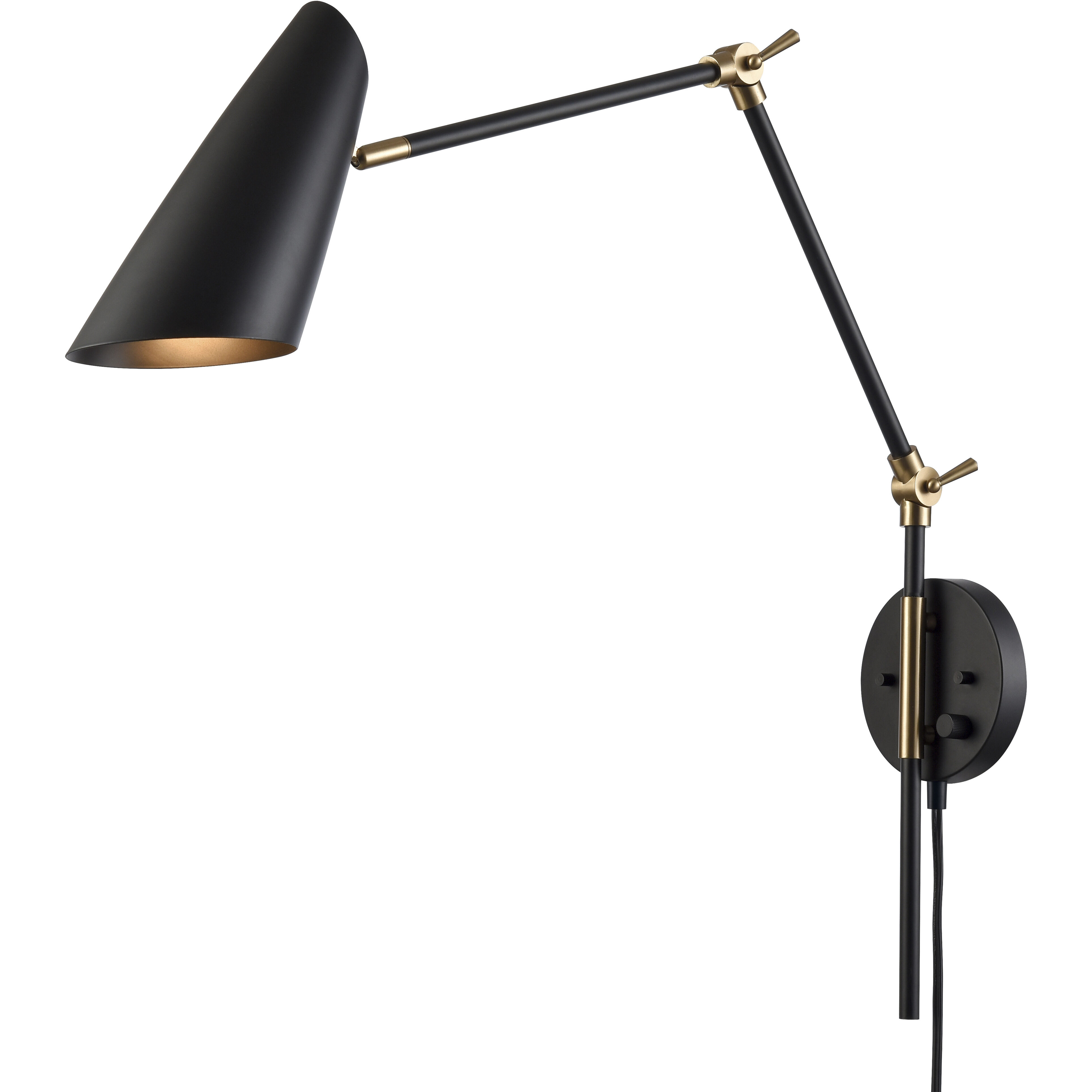 Stanley 17.75 inch 60 watt Matte Black Swingarm Sconce Wall Light