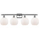 Ballston Athens LED 36 inch Polished Chrome Bath Vanity Light Wall Light in Matte White Glass, Ballston