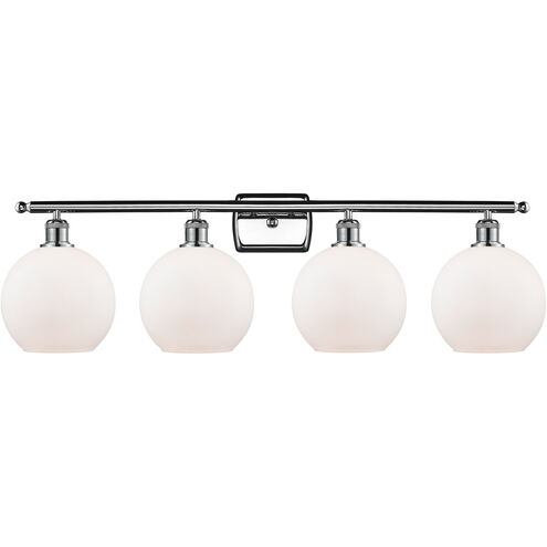 Ballston Athens LED 36 inch Polished Chrome Bath Vanity Light Wall Light in Matte White Glass, Ballston
