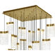 Lava LED 36 inch Brass Chandelier Ceiling Light