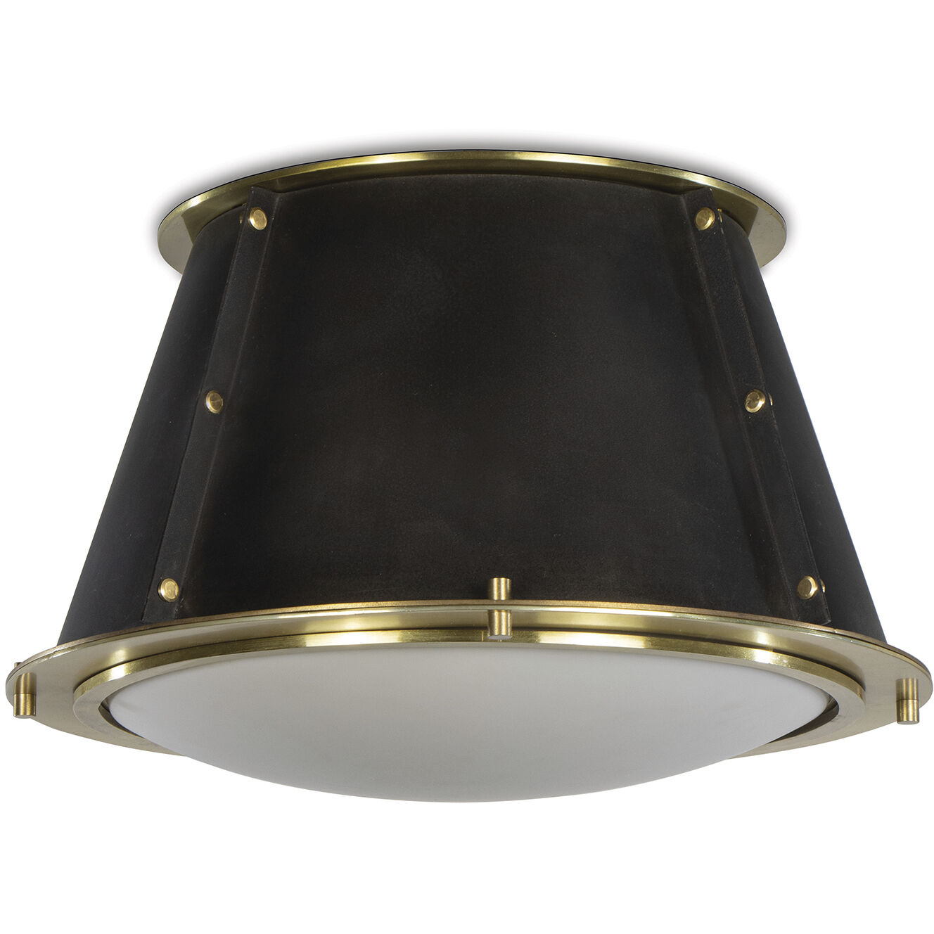 French Maid 1 Light 13 inch Blackened Brass and Natural Brass Flush Mount Ceiling Light