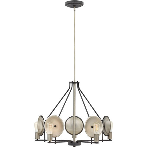 Boyer 5 Light 28 inch Aged Zinc Chandelier Ceiling Light