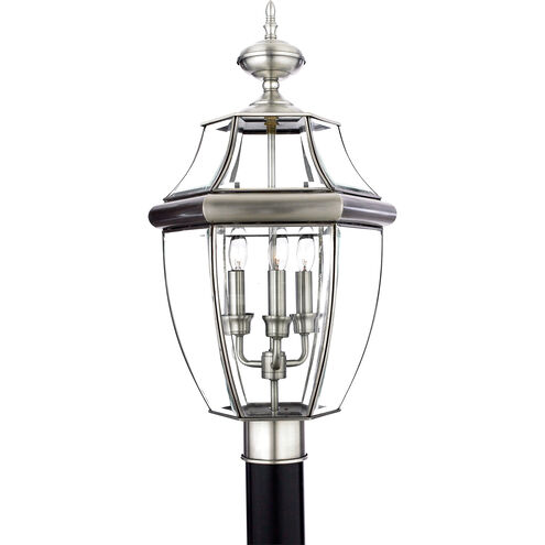 Newbury 3 Light 23 inch Pewter Outdoor Post Lantern