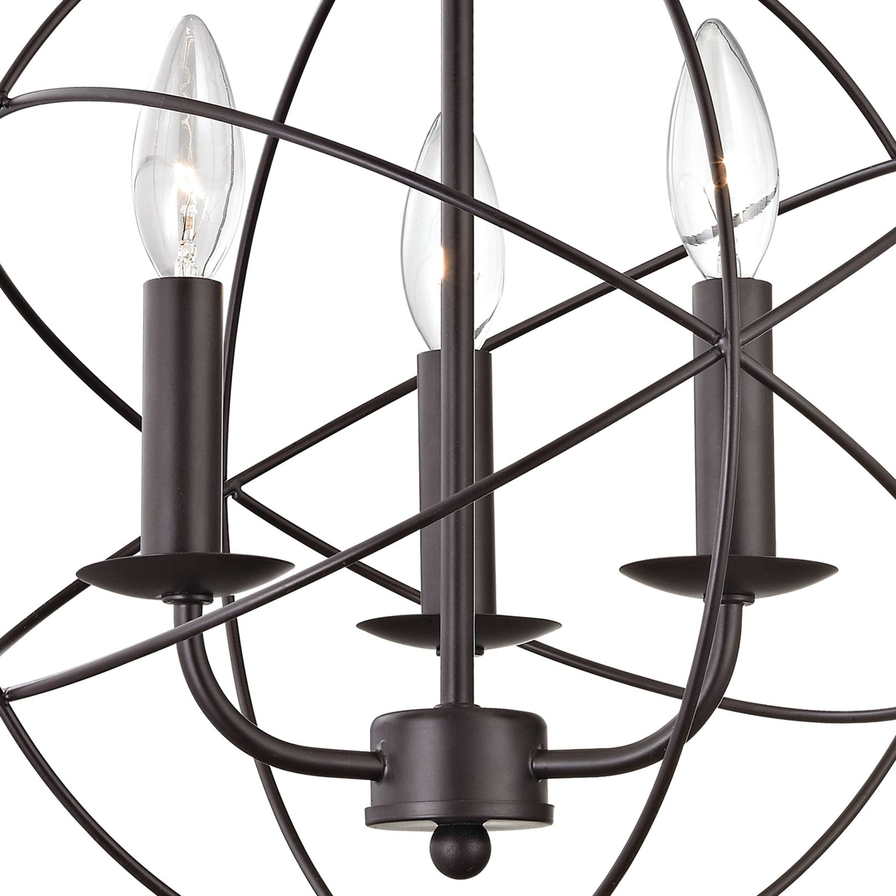 Williamsport 3 Light 13 inch Oil Rubbed Bronze Chandelier Ceiling Light