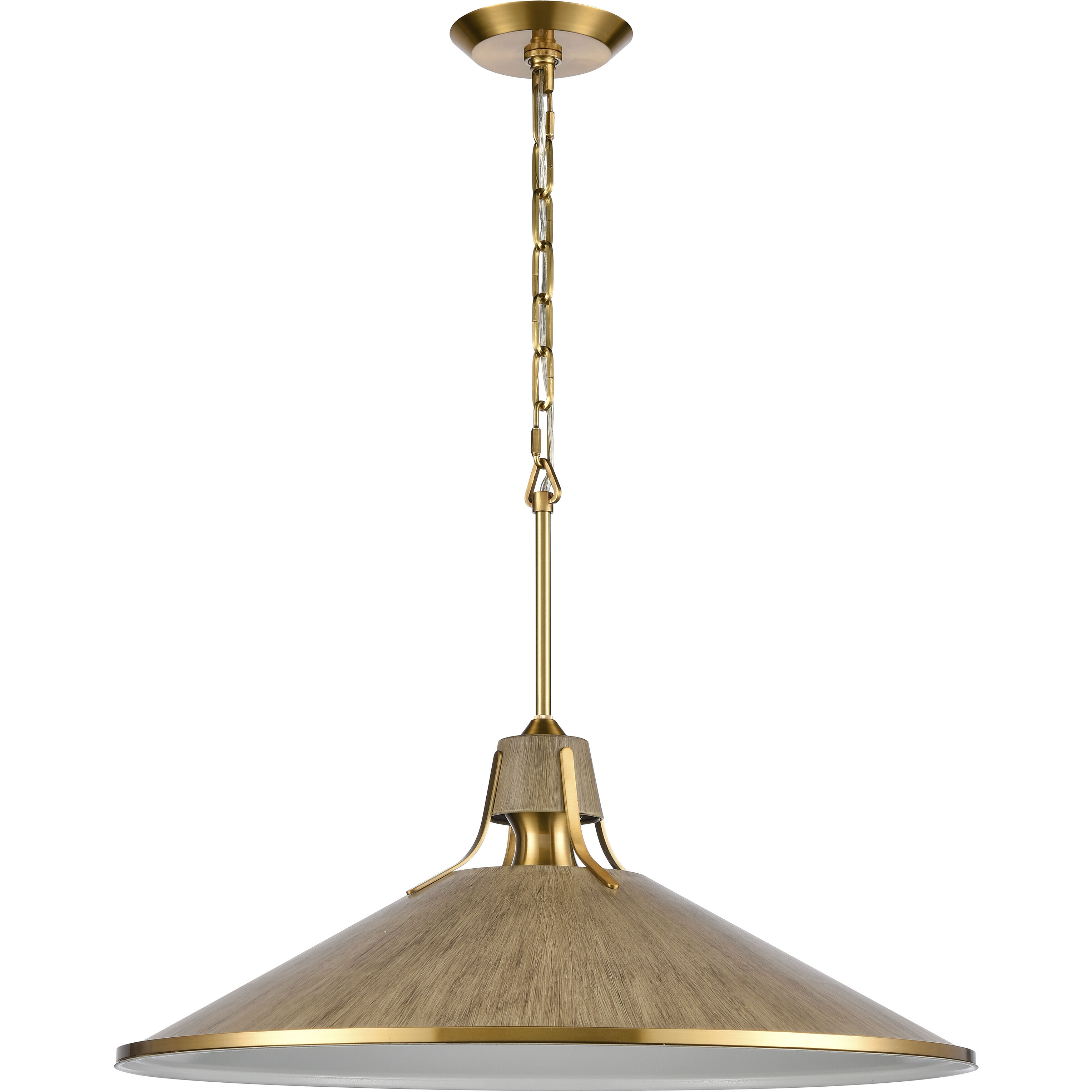 Danique 1 Light 24 inch Satin Brass with Corkwood Pendant Ceiling Light